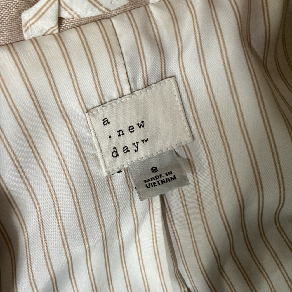 A New Day Linen Blend Double-Breasted Blazer, 8, New - Picture 7 of 7